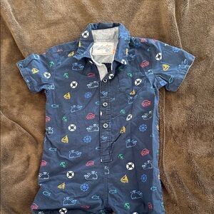 Huntington BC Navy Kids Shirt with Nautical Print